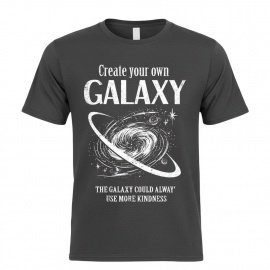 Принт Galaxy&nbsp;&mdash; стильный одноцветный дизайн с изображением галактики и надписью&nbsp;&l...